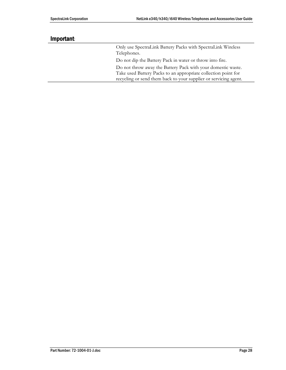 Important | Polycom SpectraLink NetLink DCX100 User Manual | Page 28 / 50