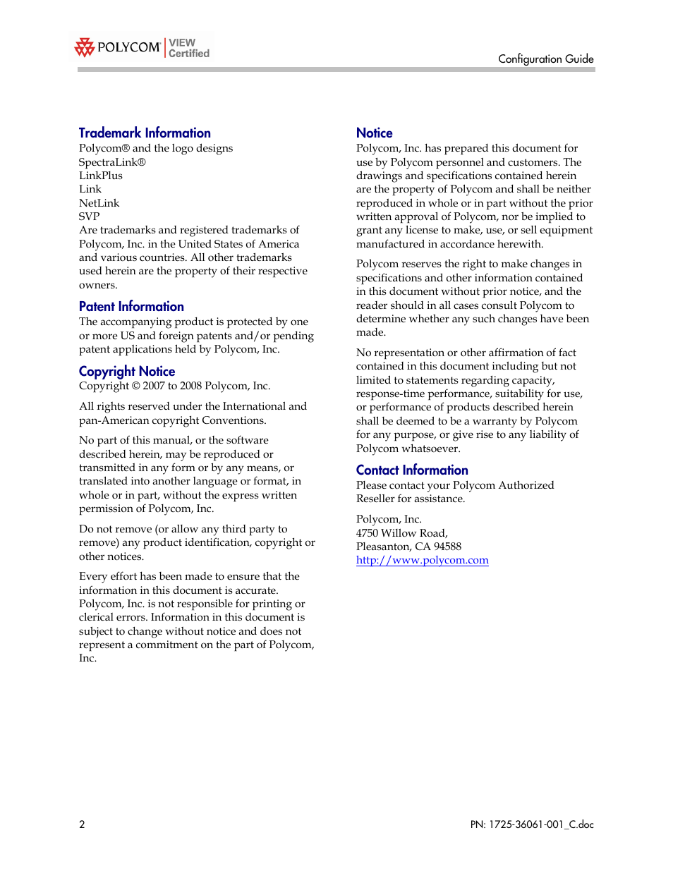 Polycom XS-3900 User Manual | Page 2 / 19
