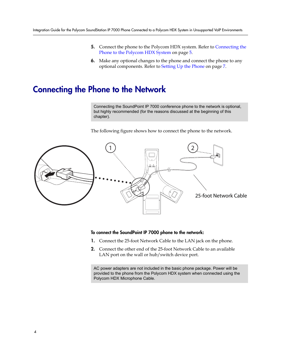 Connecting the phone to the network | Polycom IP 7000 User Manual | Page 10 / 32