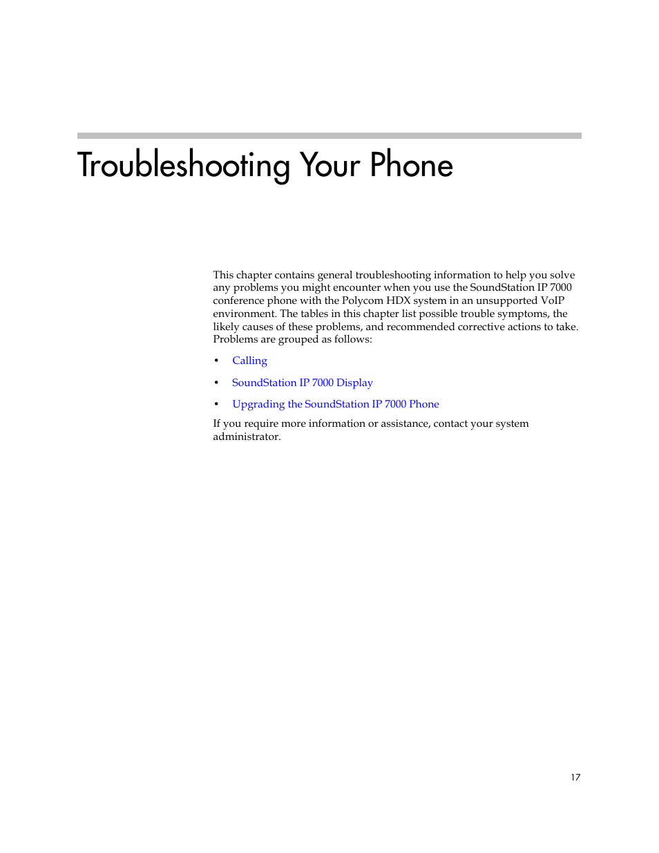 Troubleshooting your phone, Troubleshooting your, Phone | Polycom IP 7000 User Manual | Page 23 / 32