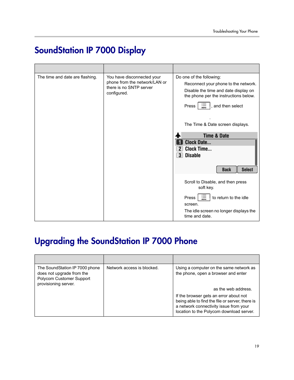 Soundstation ip 7000 display, Upgrading the soundstation ip 7000 phone | Polycom IP 7000 User Manual | Page 25 / 32