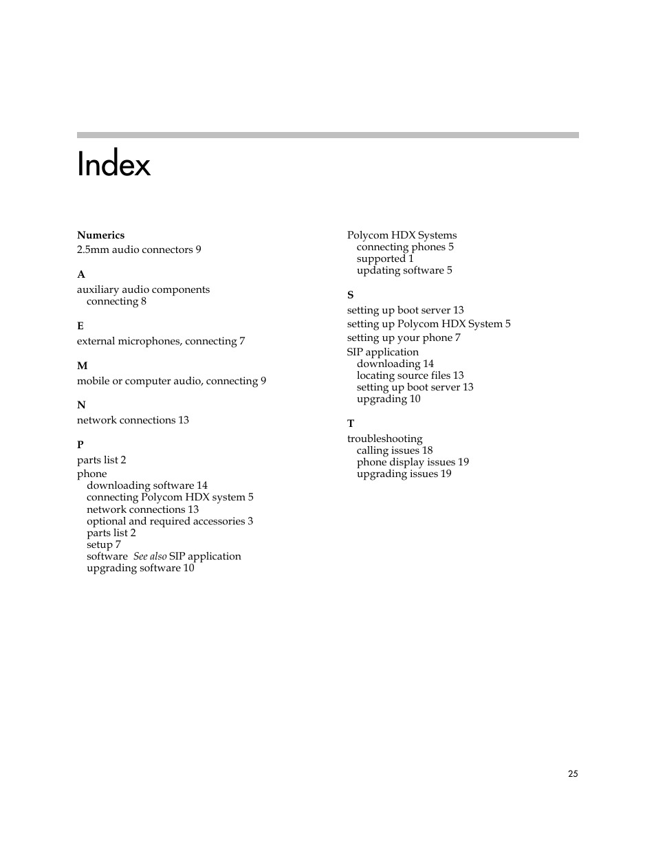 Index | Polycom IP 7000 User Manual | Page 31 / 32