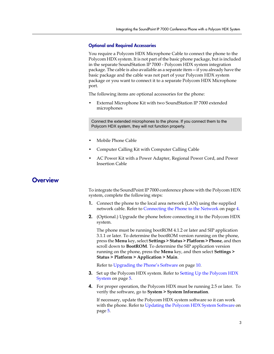 Overview, Optional and required accessories | Polycom IP 7000 User Manual | Page 9 / 32