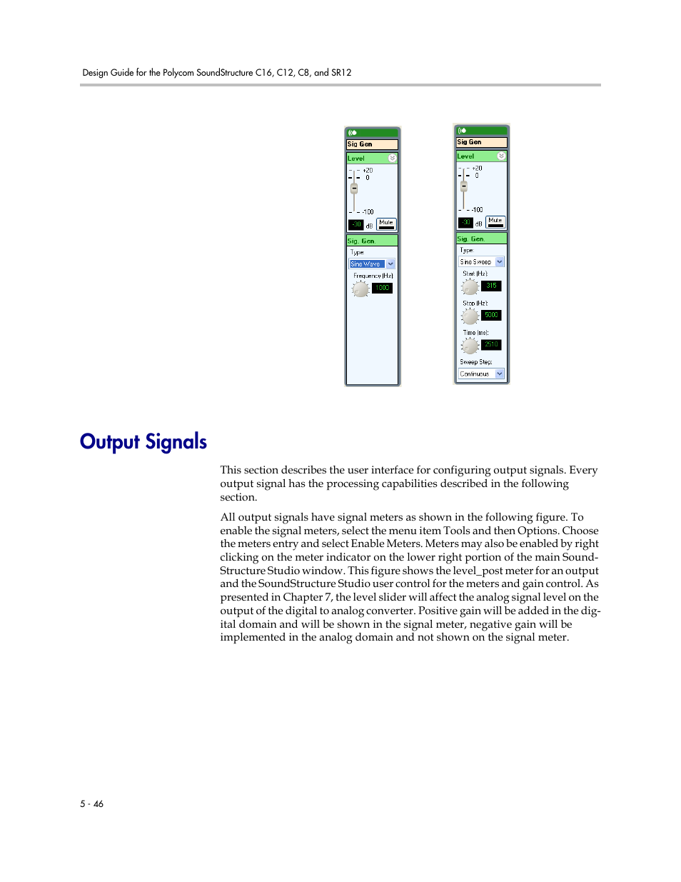 Output signals, Output signals –46 | Polycom C16 User Manual | Page 126 / 492