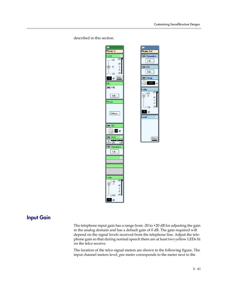 Input gain, Input gain –61 | Polycom C16 User Manual | Page 141 / 492