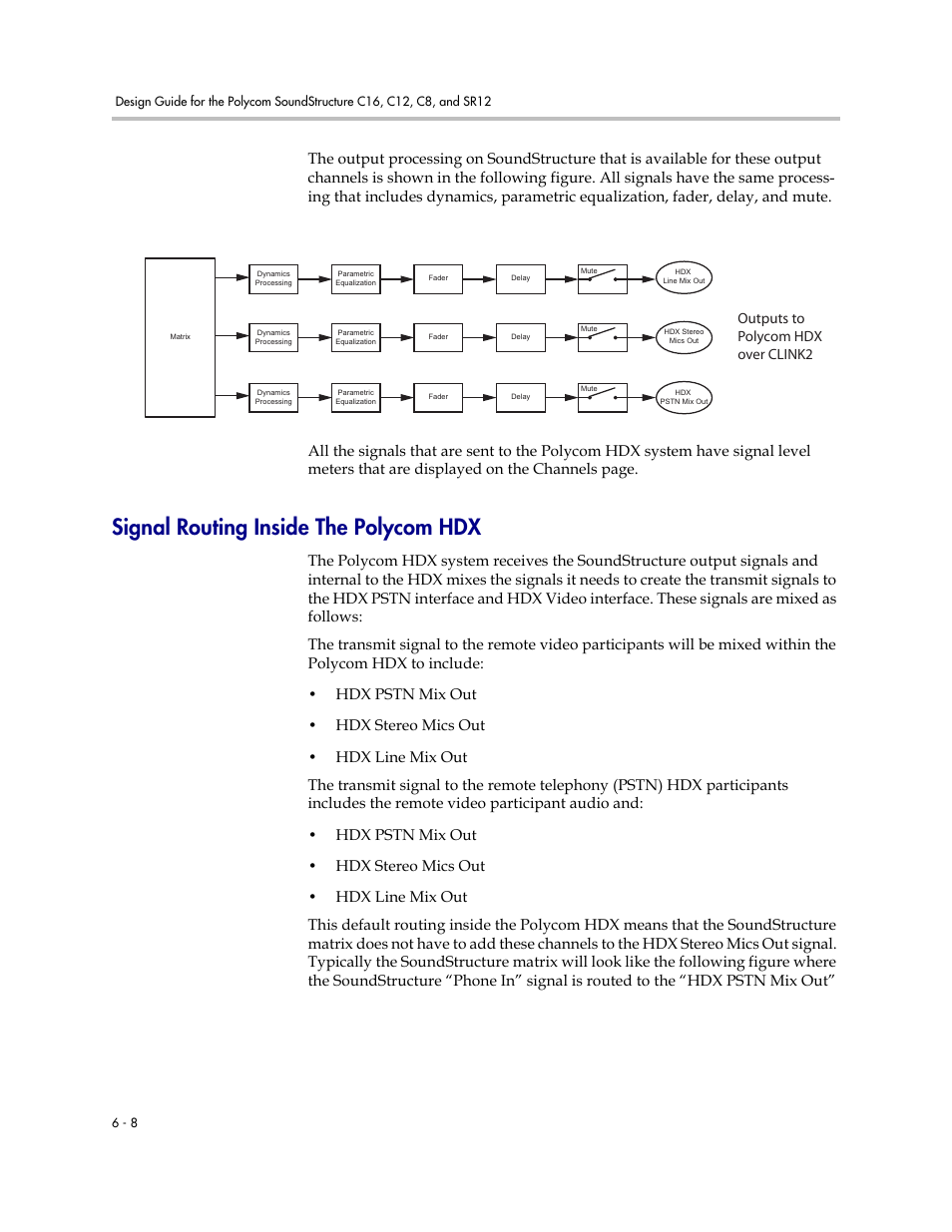 Signal routing inside the polycom hdx, Signal routing inside the polycom hdx –8 | Polycom C16 User Manual | Page 156 / 492