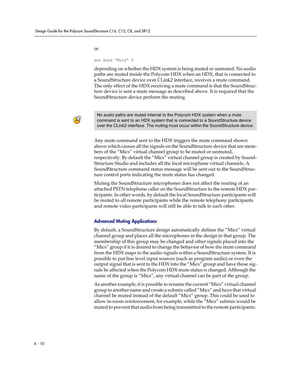 Advanced muting applications | Polycom C16 User Manual | Page 158 / 492