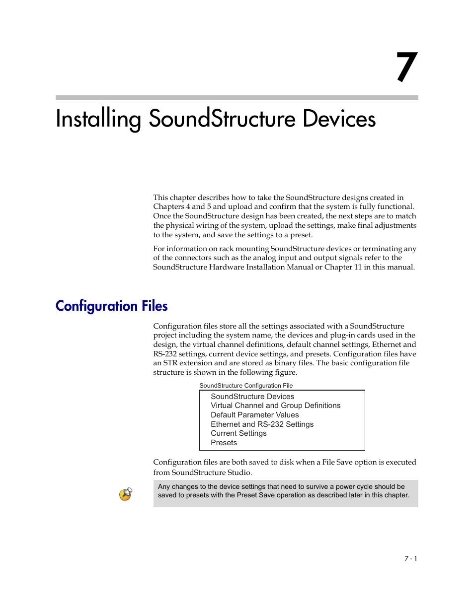 Installing soundstructure devices, Configuration files, Installing soundstructure devices –1 | Configuration files –1 | Polycom C16 User Manual | Page 177 / 492