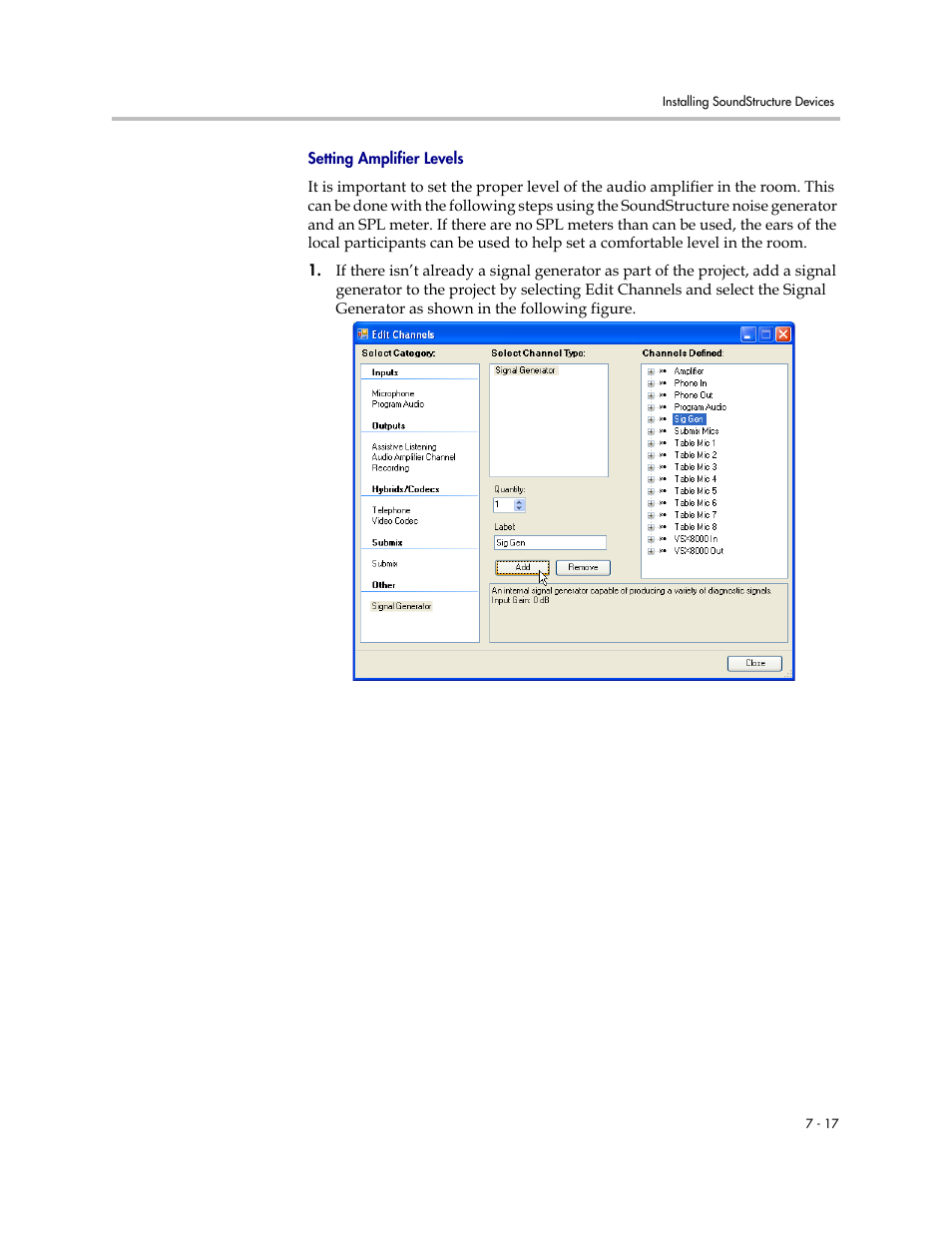 Setting amplifier levels | Polycom C16 User Manual | Page 193 / 492