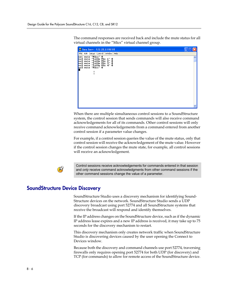 Soundstructure device discovery, Soundstructure device discovery –6 | Polycom C16 User Manual | Page 212 / 492