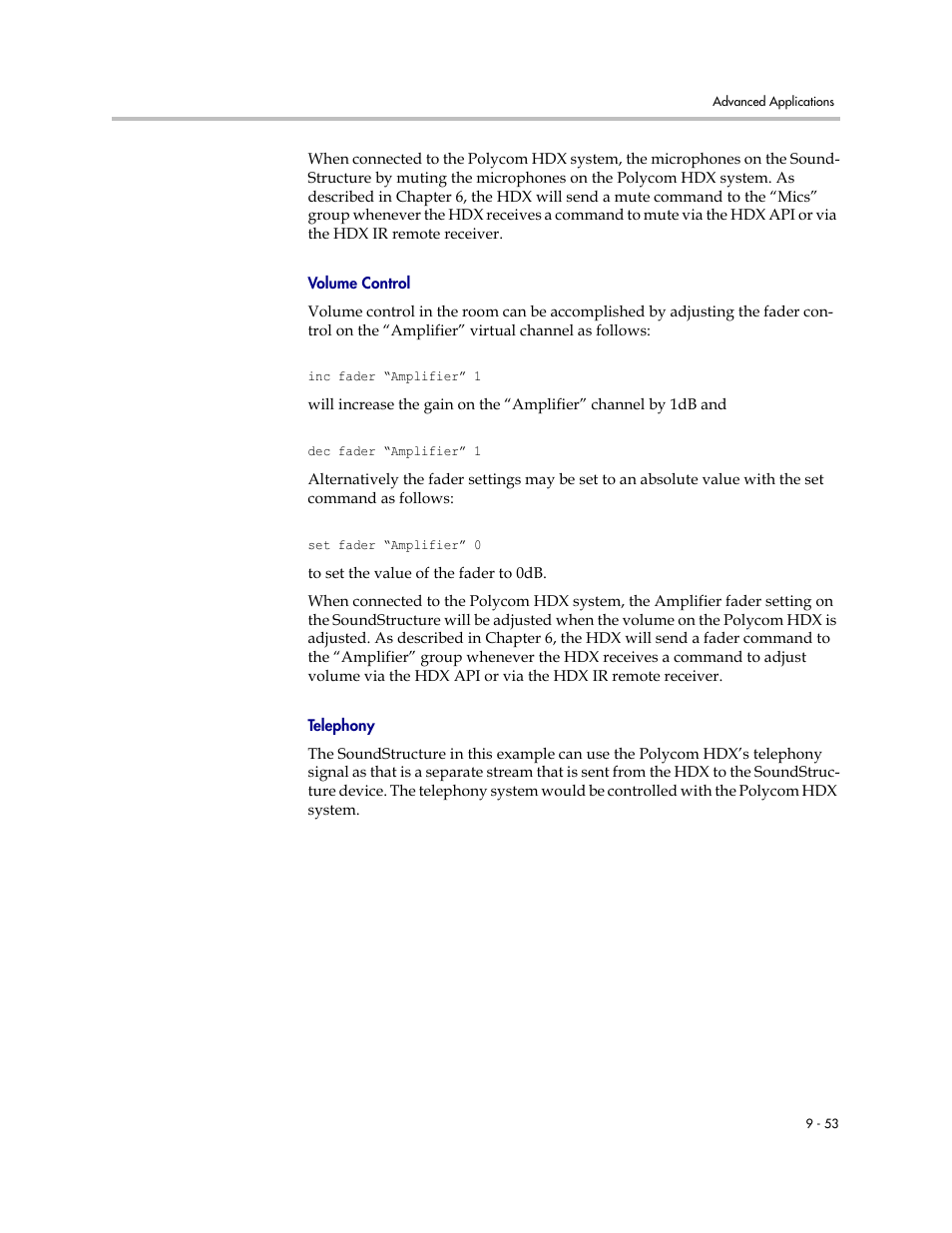 Volume control, Telephony | Polycom C16 User Manual | Page 269 / 492