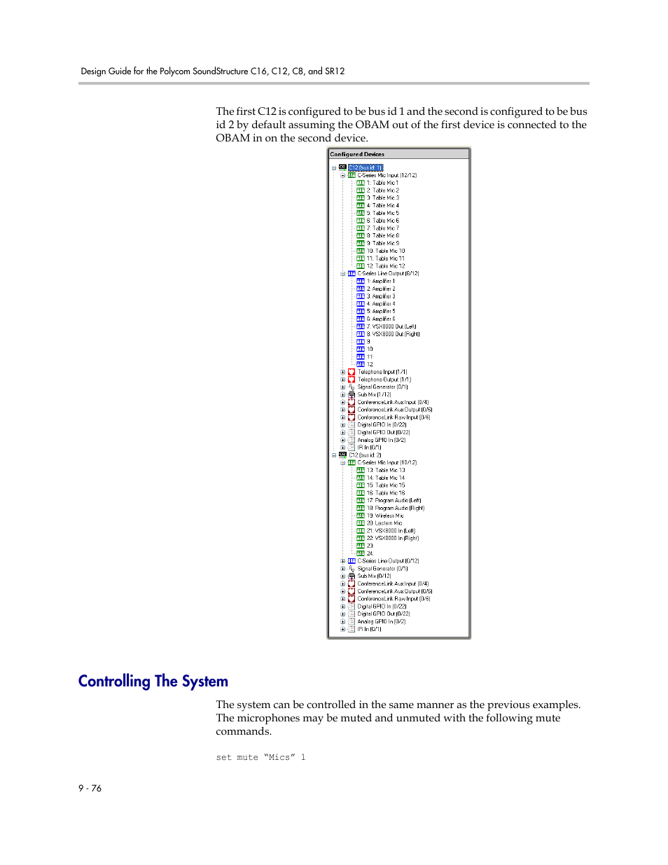 Controlling the system, Controlling the system –76 | Polycom C16 User Manual | Page 292 / 492