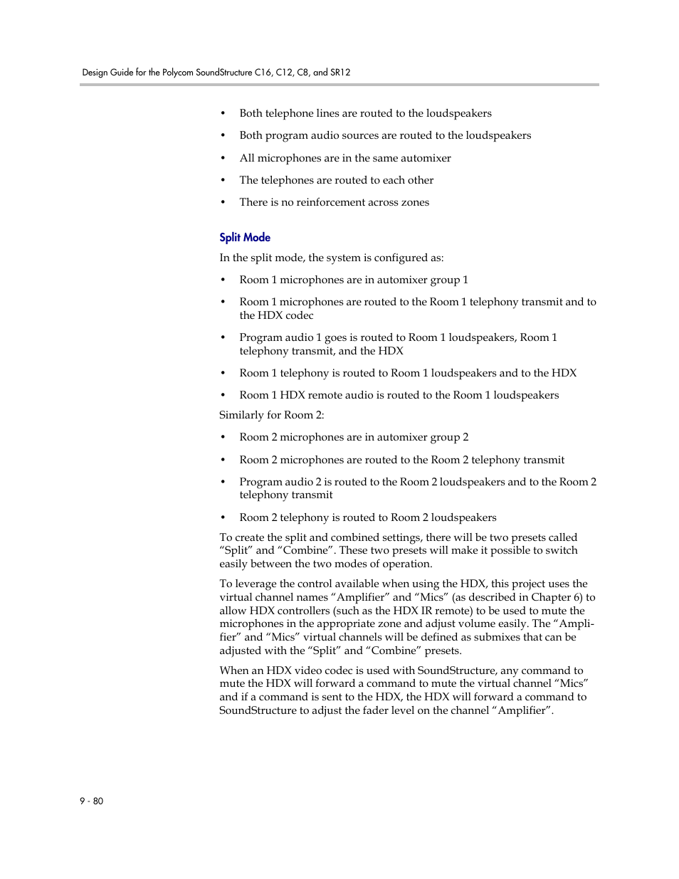 Split mode | Polycom C16 User Manual | Page 296 / 492