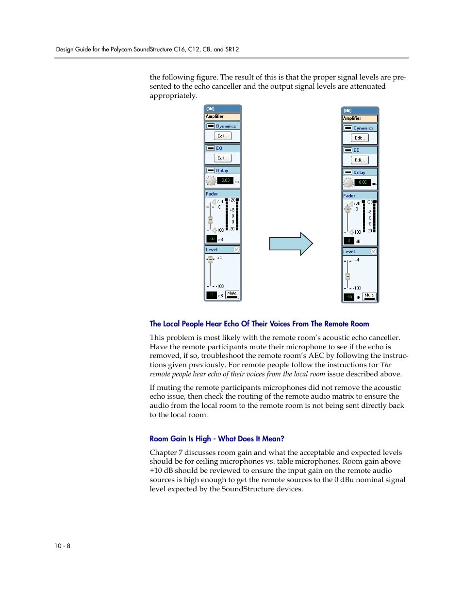 Room gain is high - what does it mean | Polycom C16 User Manual | Page 316 / 492