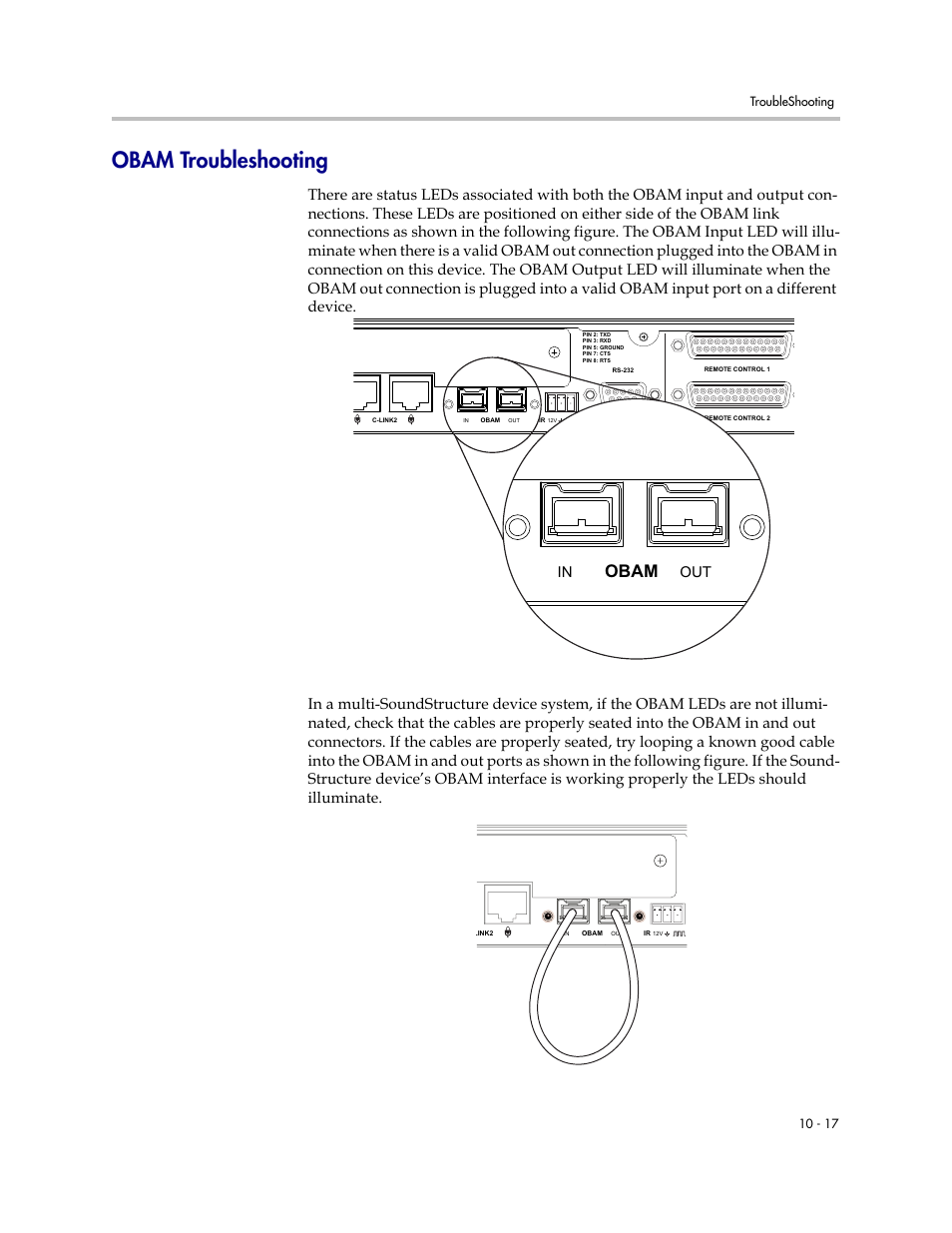 Obam troubleshooting, Obam troubleshooting –17, Obam i | Polycom C16 User Manual | Page 325 / 492