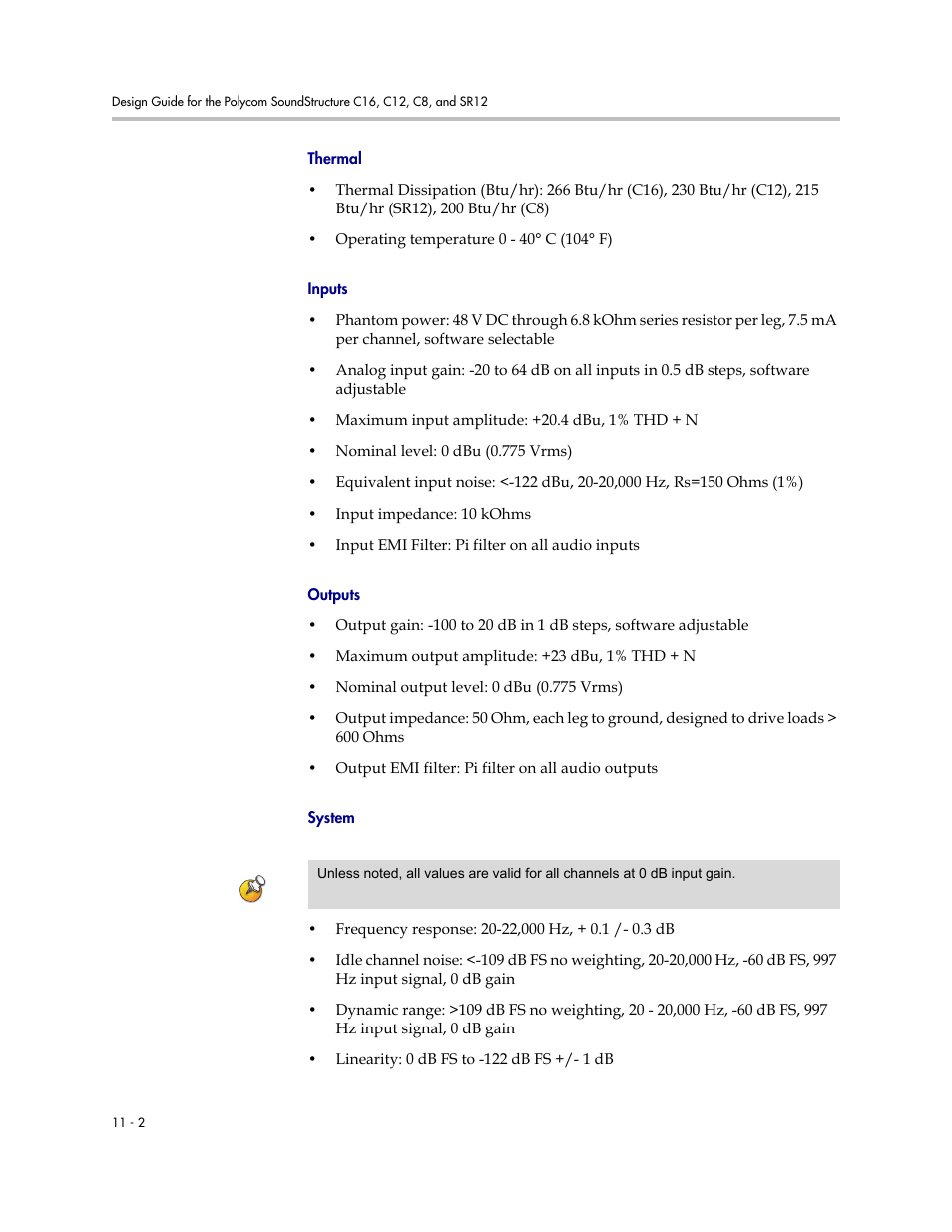 Thermal, Inputs, Outputs | System | Polycom C16 User Manual | Page 330 / 492