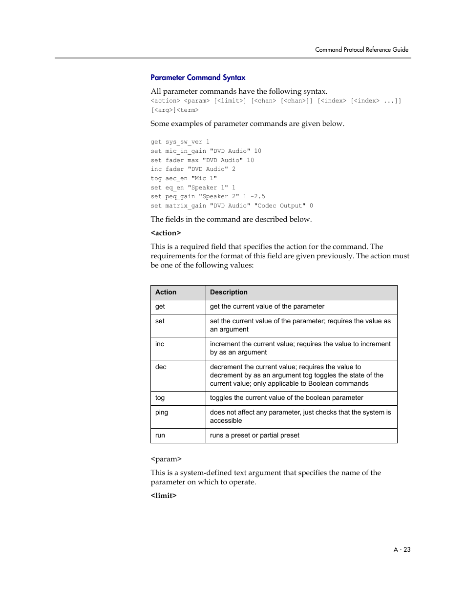 Parameter command syntax | Polycom C16 User Manual | Page 365 / 492