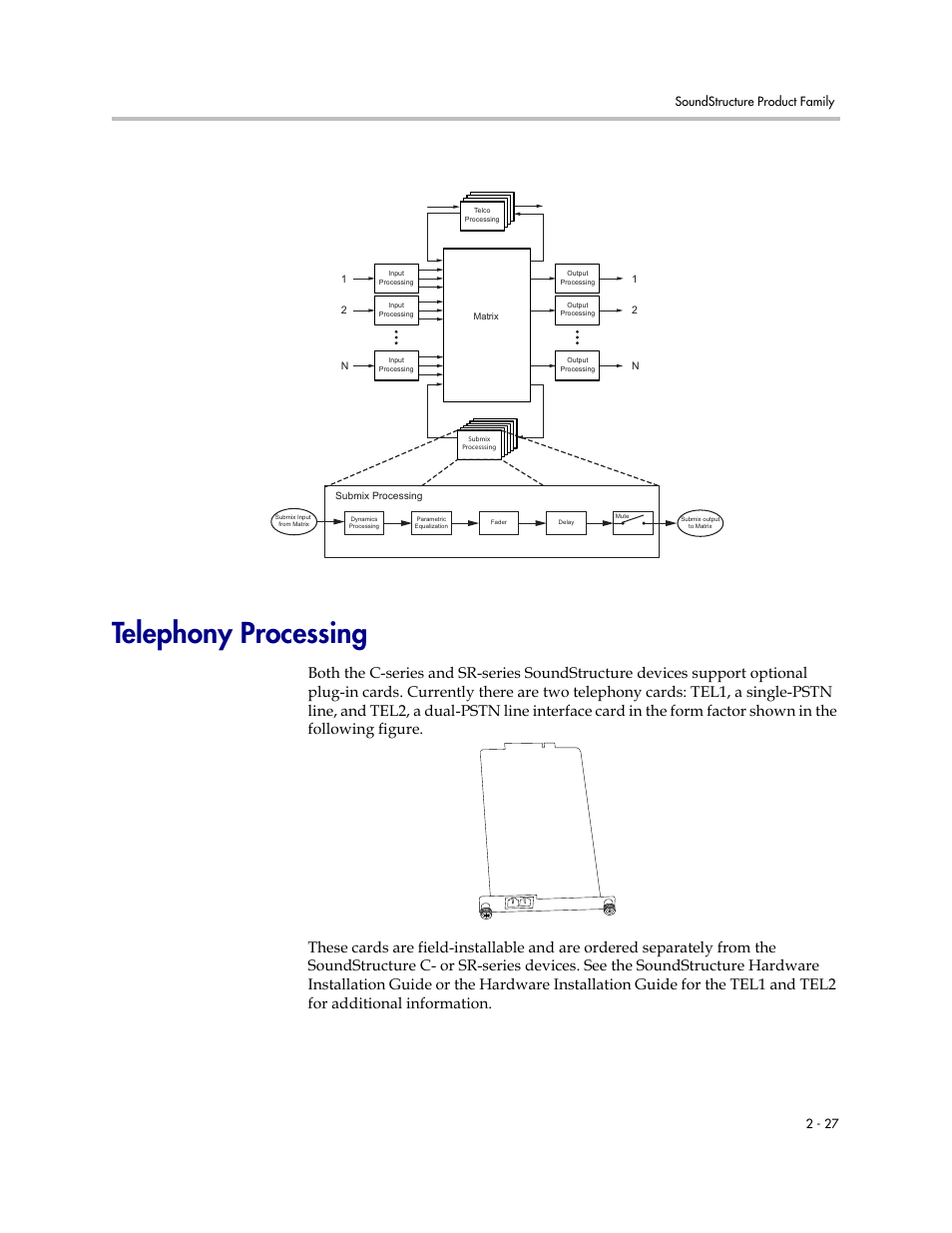 Telephony processing, Telephony processing –27 | Polycom C16 User Manual | Page 41 / 492