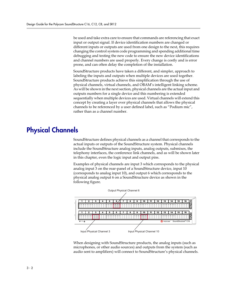 Physical channels, Physical channels –2 | Polycom C16 User Manual | Page 46 / 492