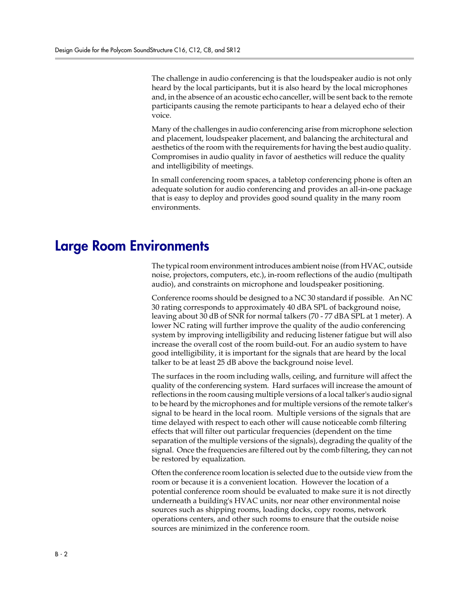 Large room environments | Polycom C16 User Manual | Page 464 / 492