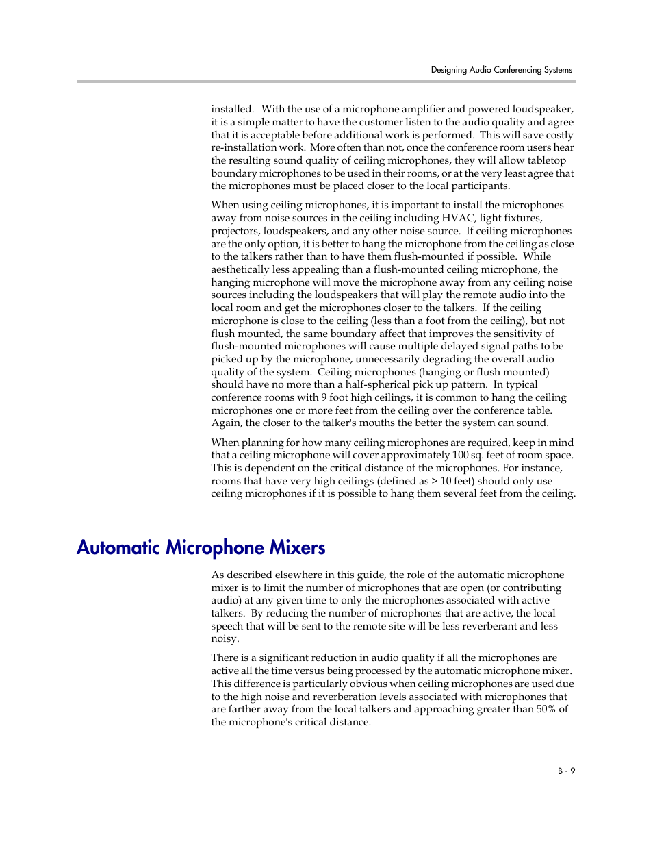 Automatic microphone mixers | Polycom C16 User Manual | Page 471 / 492