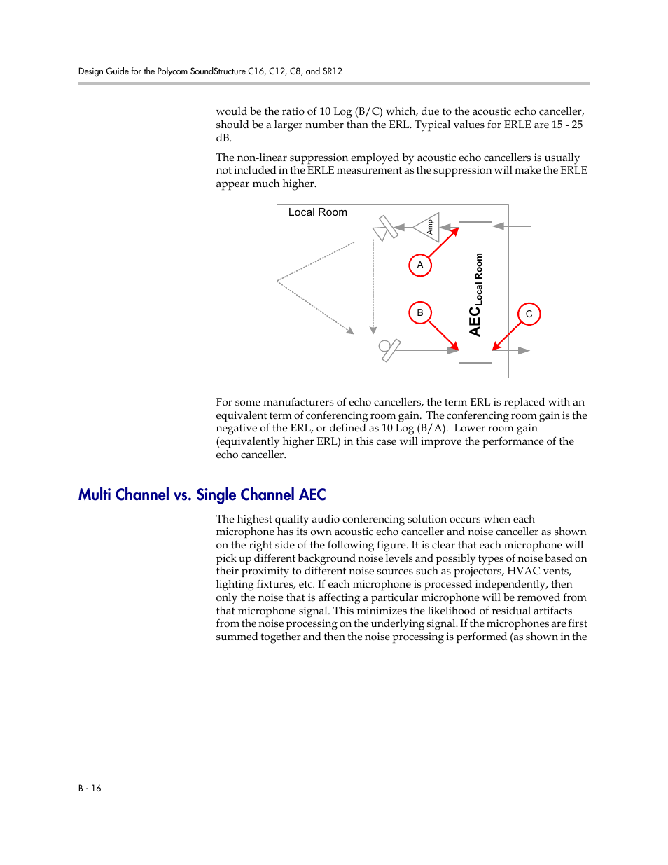 Multi channel vs. single channel aec | Polycom C16 User Manual | Page 478 / 492