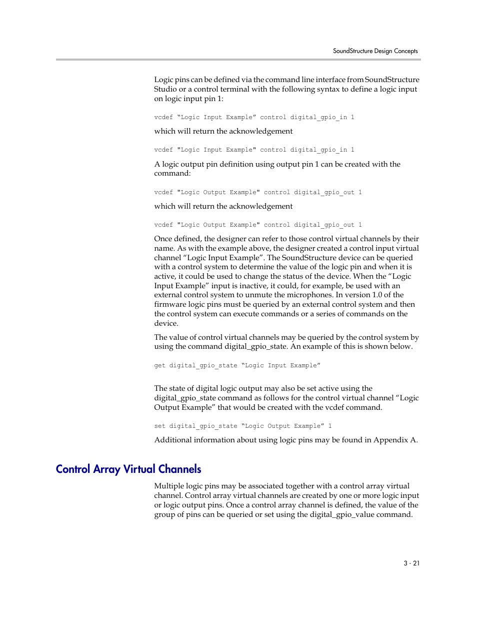 Control array virtual channels, Control array virtual channels –21 | Polycom C16 User Manual | Page 65 / 492