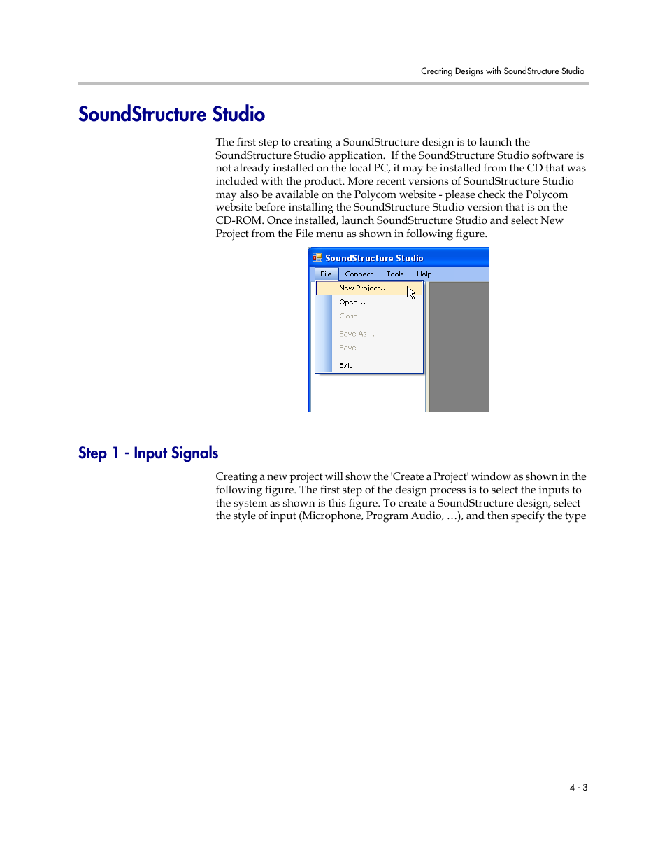 Soundstructure studio, Step 1 - input signals, Soundstructure studio –3 | Step 1 - input signals –3 | Polycom C16 User Manual | Page 71 / 492