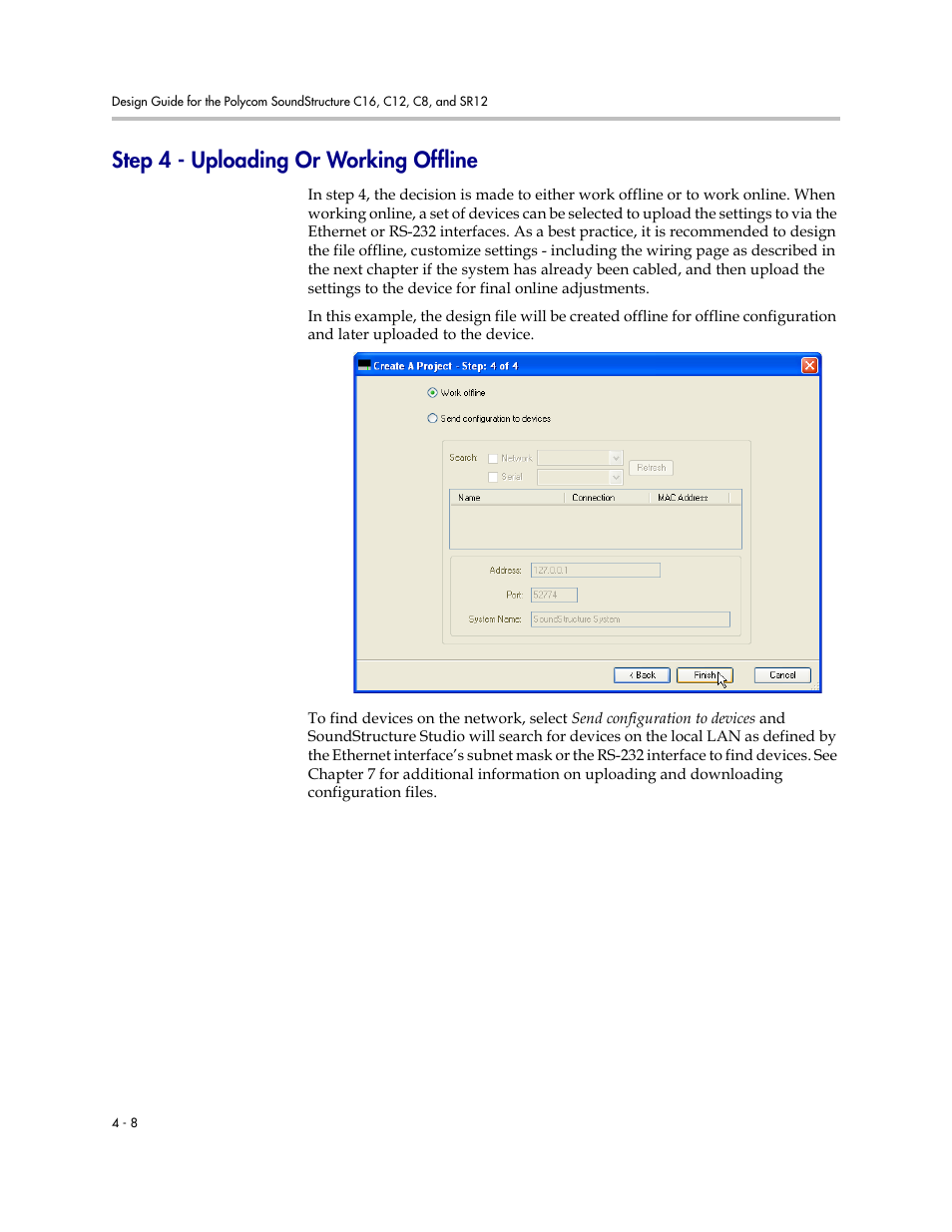 Step 4 - uploading or working offline, Step 4 - uploading or working offline –8 | Polycom C16 User Manual | Page 76 / 492