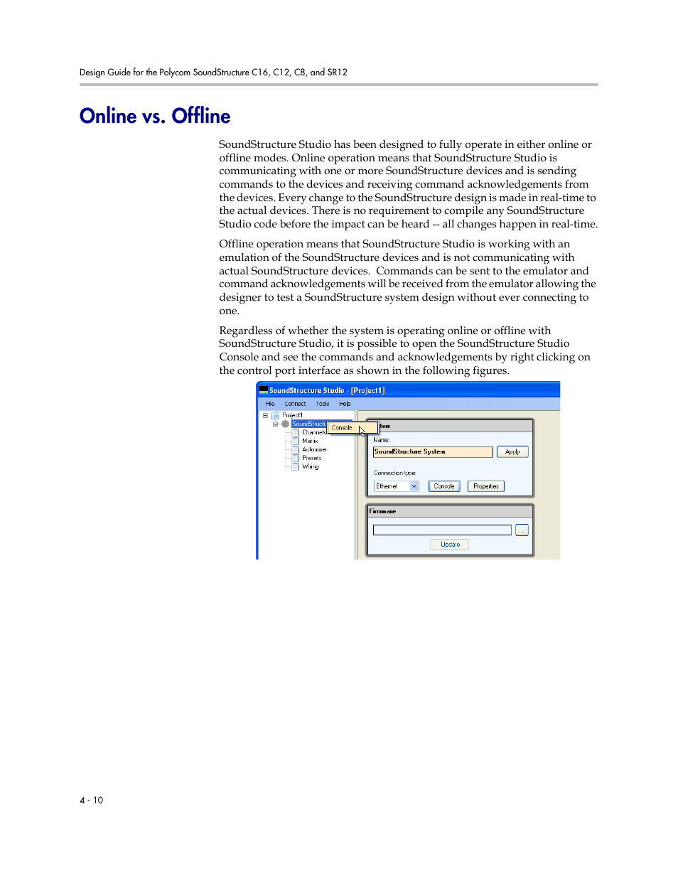 Online vs. offline, Online vs. offline –10 | Polycom C16 User Manual | Page 78 / 492