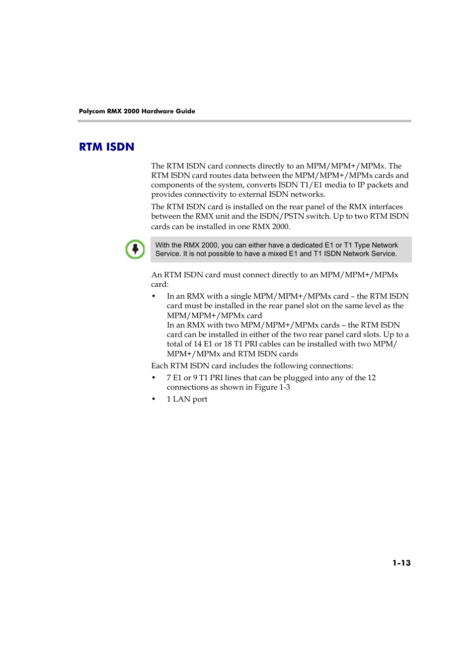 Rtm isdn, Rtm isdn -13 | Polycom DOC2558B User Manual | Page 19 / 45