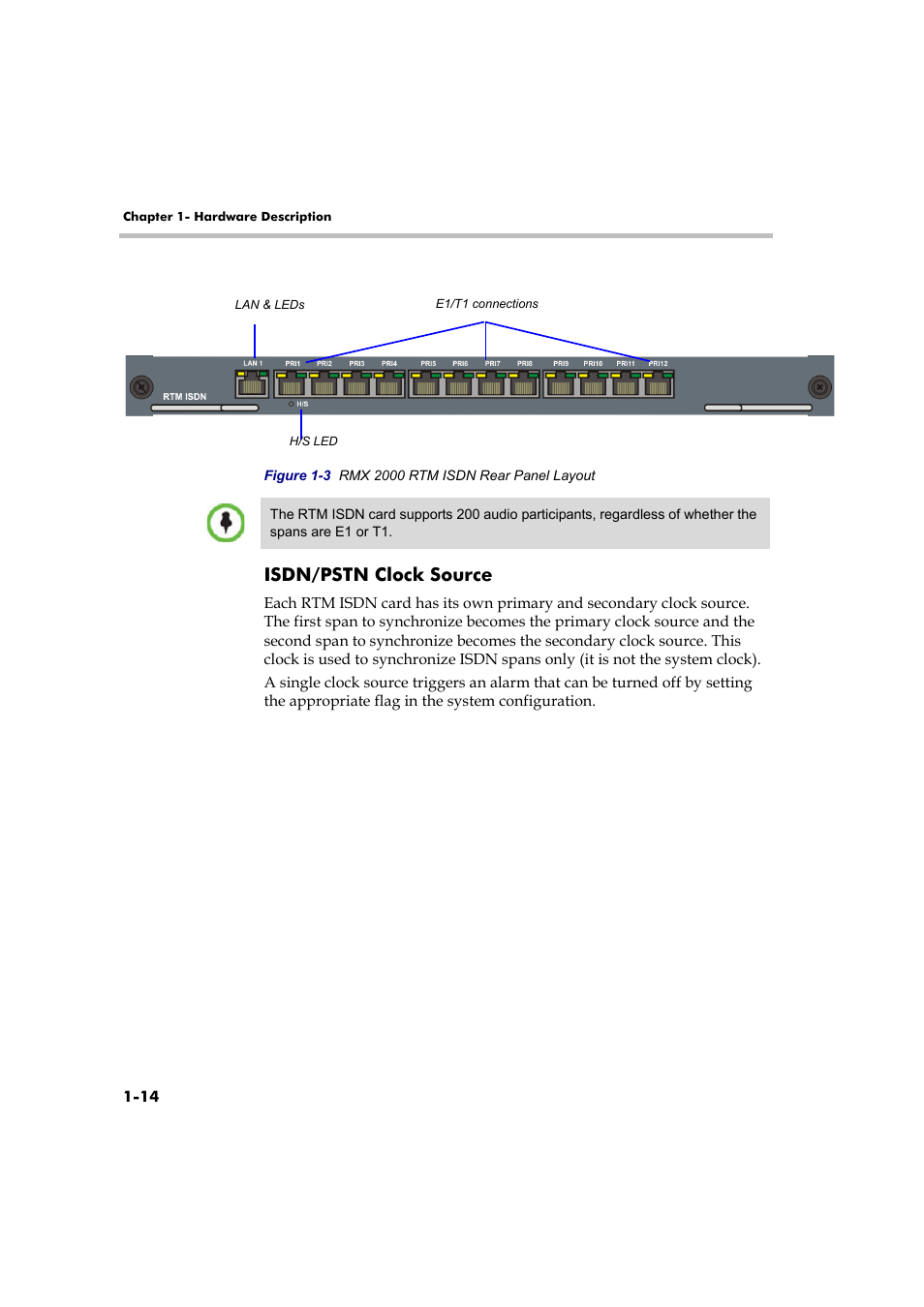 Isdn/pstn clock source, Isdn/pstn clock source -14 | Polycom DOC2558B User Manual | Page 20 / 45