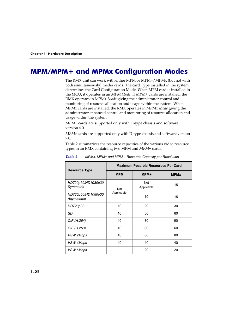 Mpm/mpm+ and mpmx configuration modes, Mpm/mpm+ and mpmx configuration modes -22 | Polycom DOC2558B User Manual | Page 28 / 45