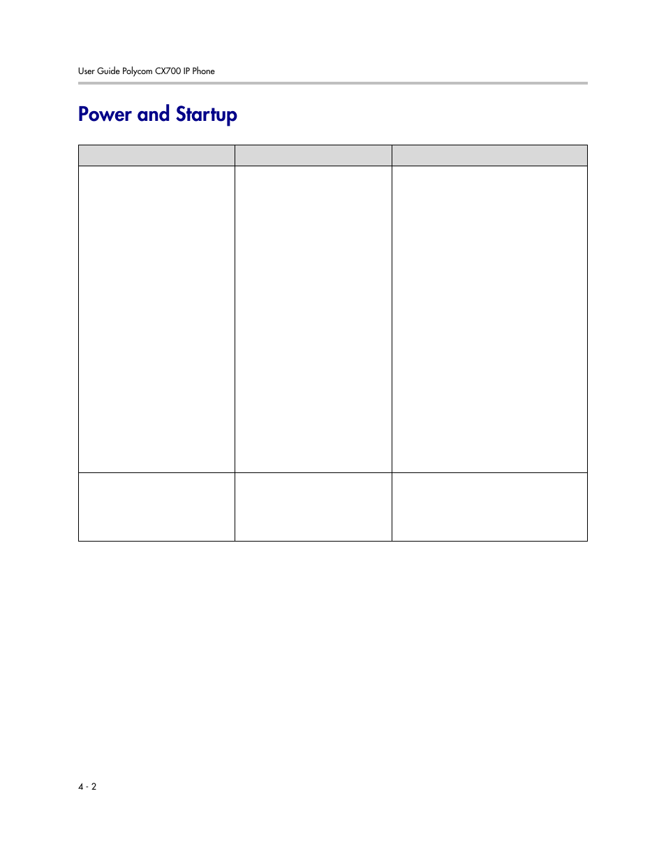 Power and startup, Power and startup –2 | Polycom CX700 User Manual | Page 48 / 62