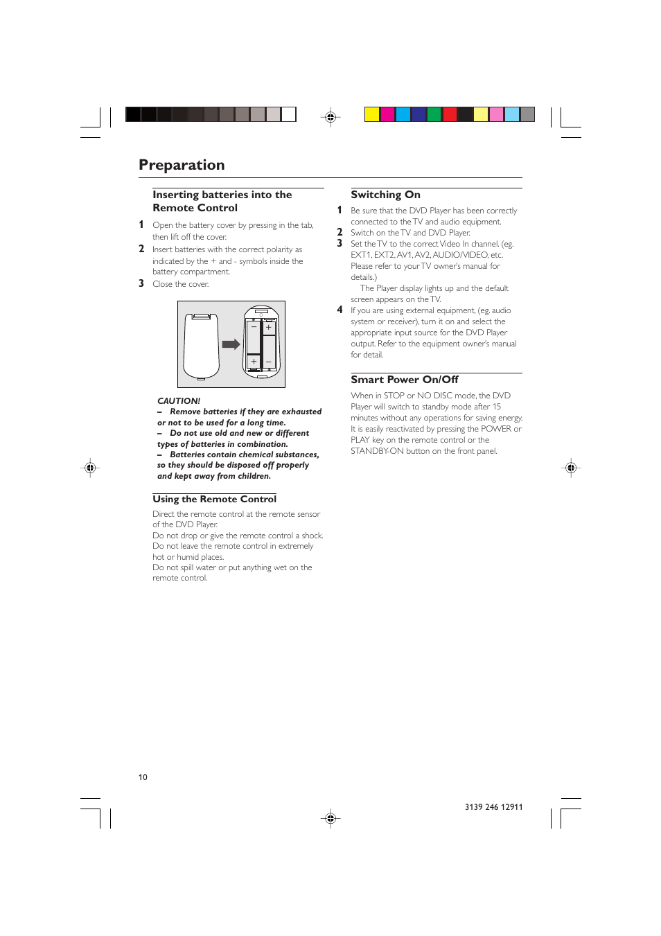 Preparation | Polycom DVD 729 User Manual | Page 10 / 31