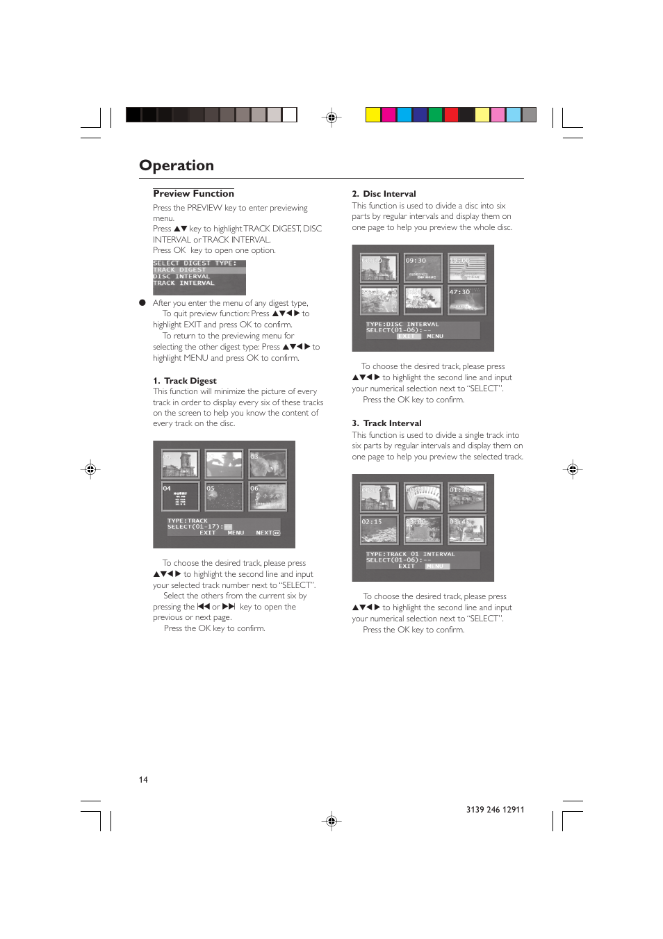 Operation | Polycom DVD 729 User Manual | Page 14 / 31