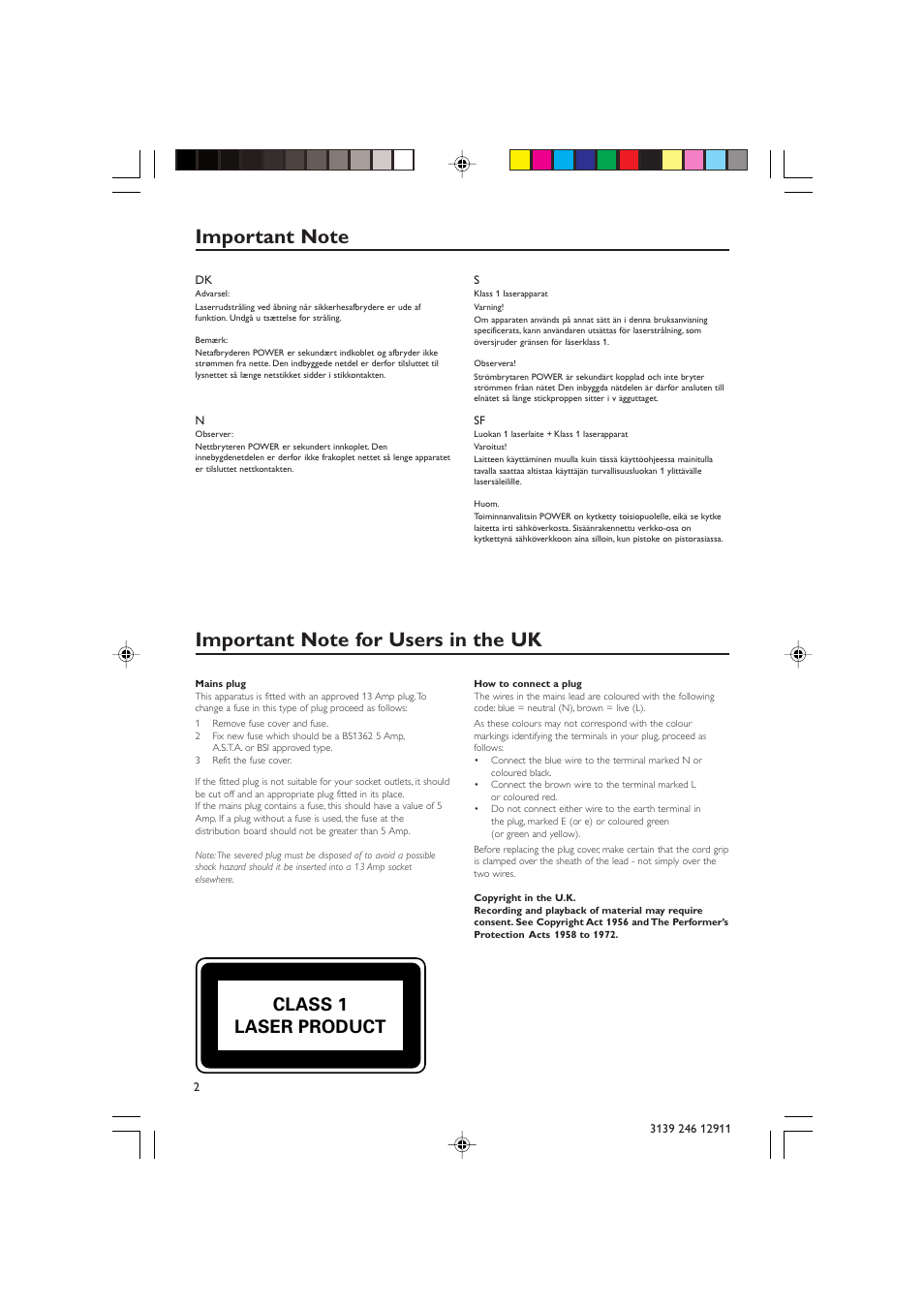 Class 1 laser product | Polycom DVD 729 User Manual | Page 2 / 31