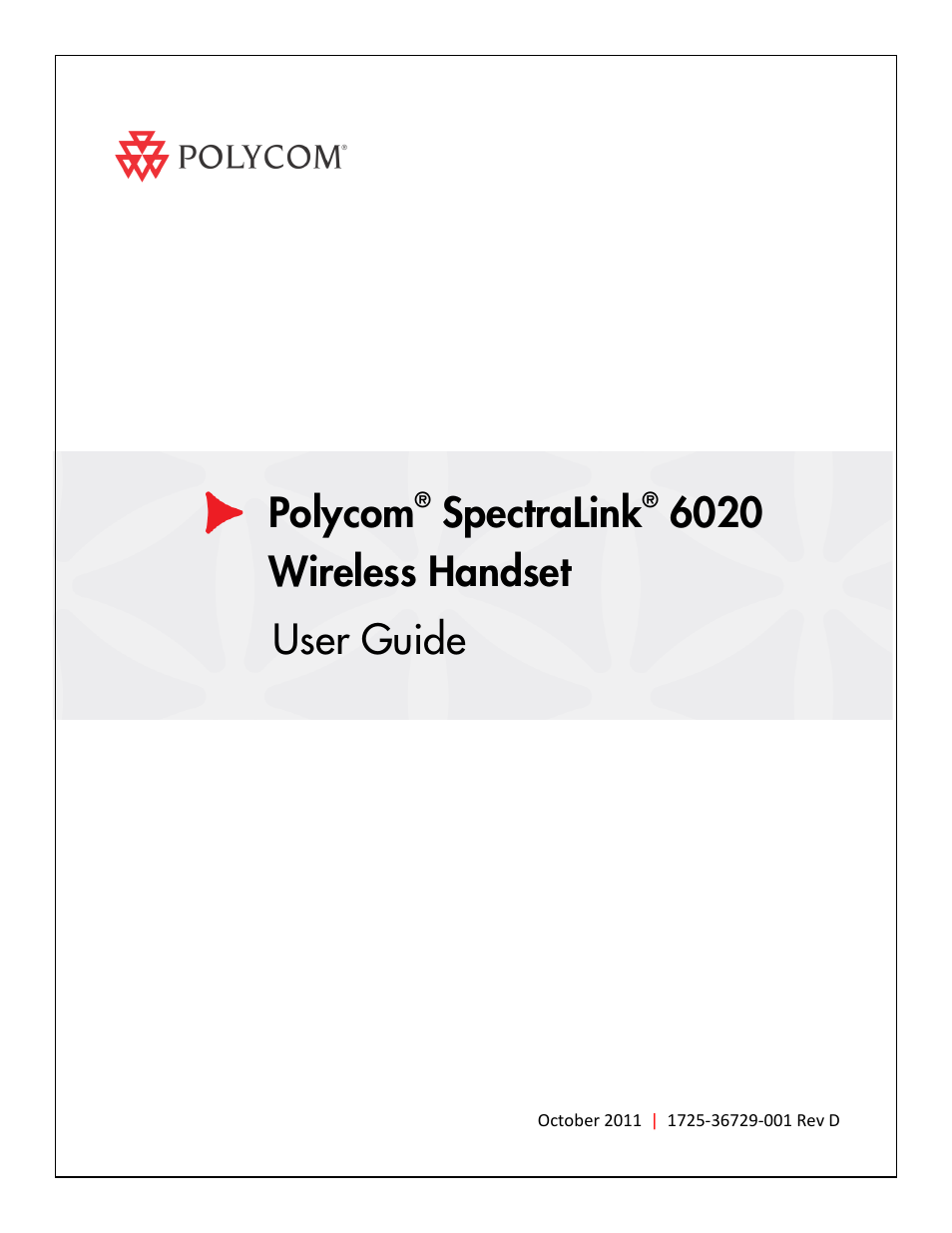 Polycom SpectraLink 1725-36092-001 User Manual | 38 pages