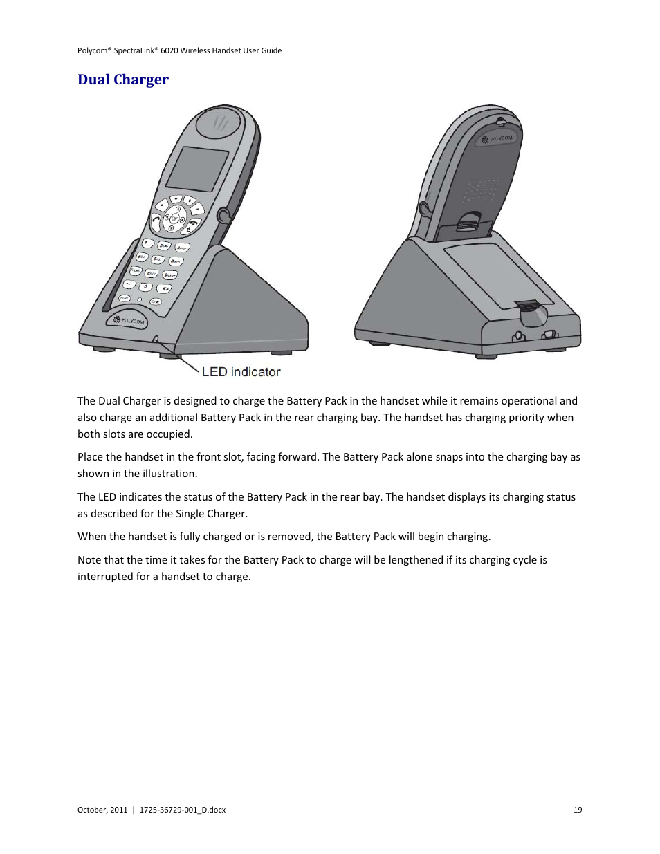 Dual charger | Polycom SpectraLink 1725-36092-001 User Manual | Page 19 / 38