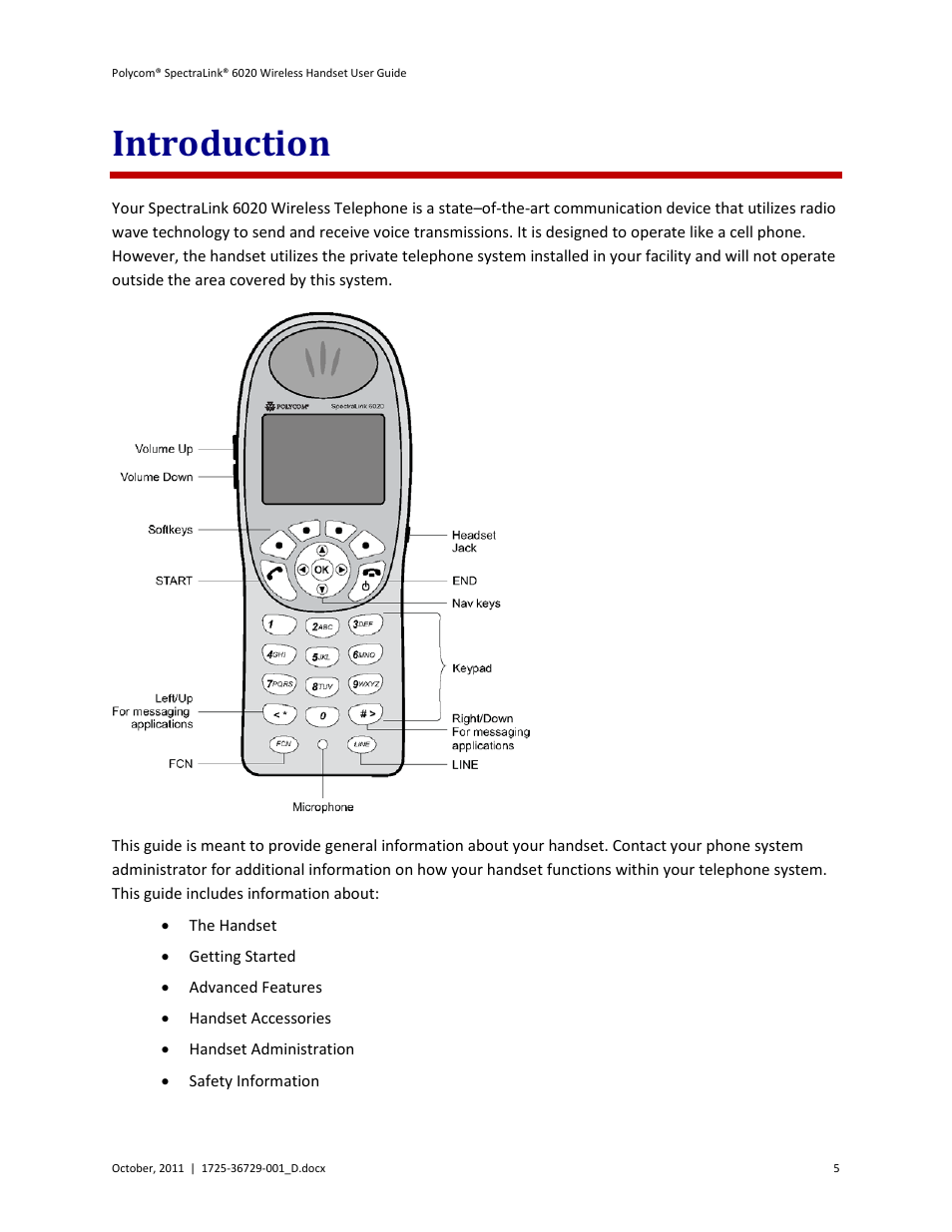 Introduction | Polycom SpectraLink 1725-36092-001 User Manual | Page 5 / 38