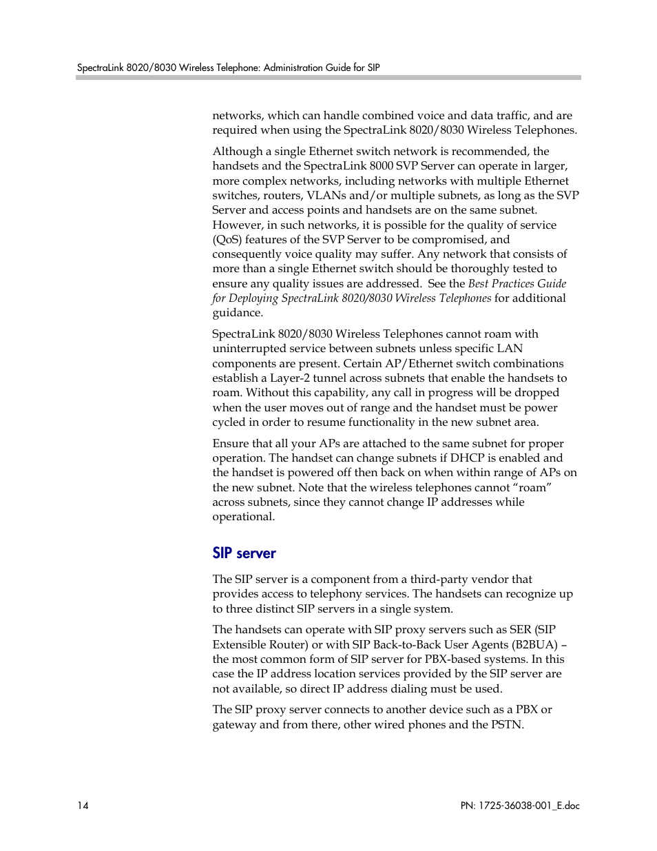Sip server | Polycom SpectraLink 8030 User Manual | Page 14 / 131