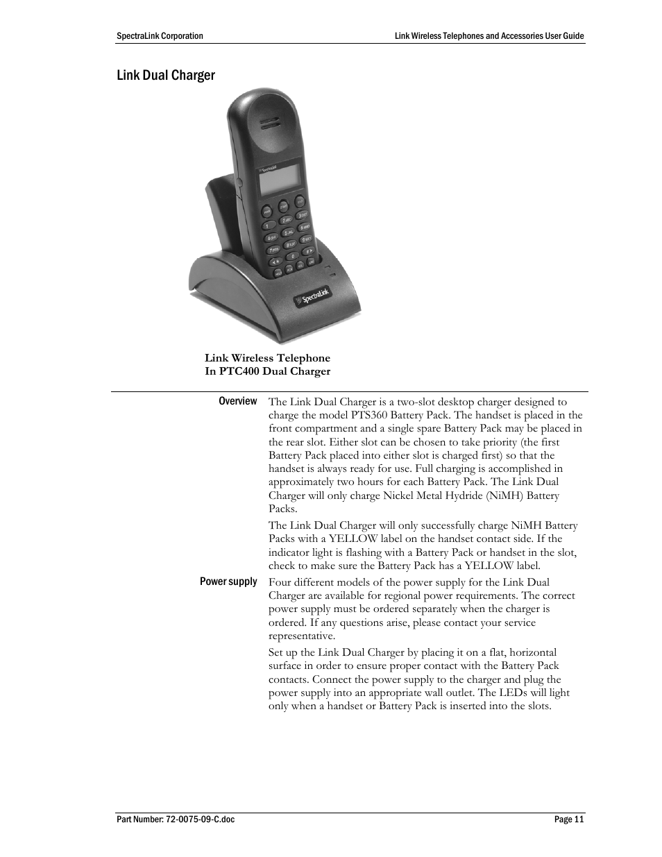 Link dual charger | Polycom SpectraLink PTC400 User Manual | Page 12 / 25