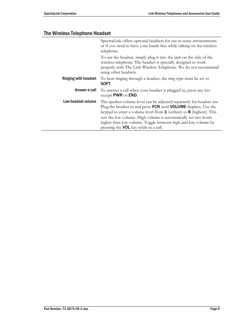 The wireless telephone headset | Polycom SpectraLink PTC400 User Manual | Page 9 / 25