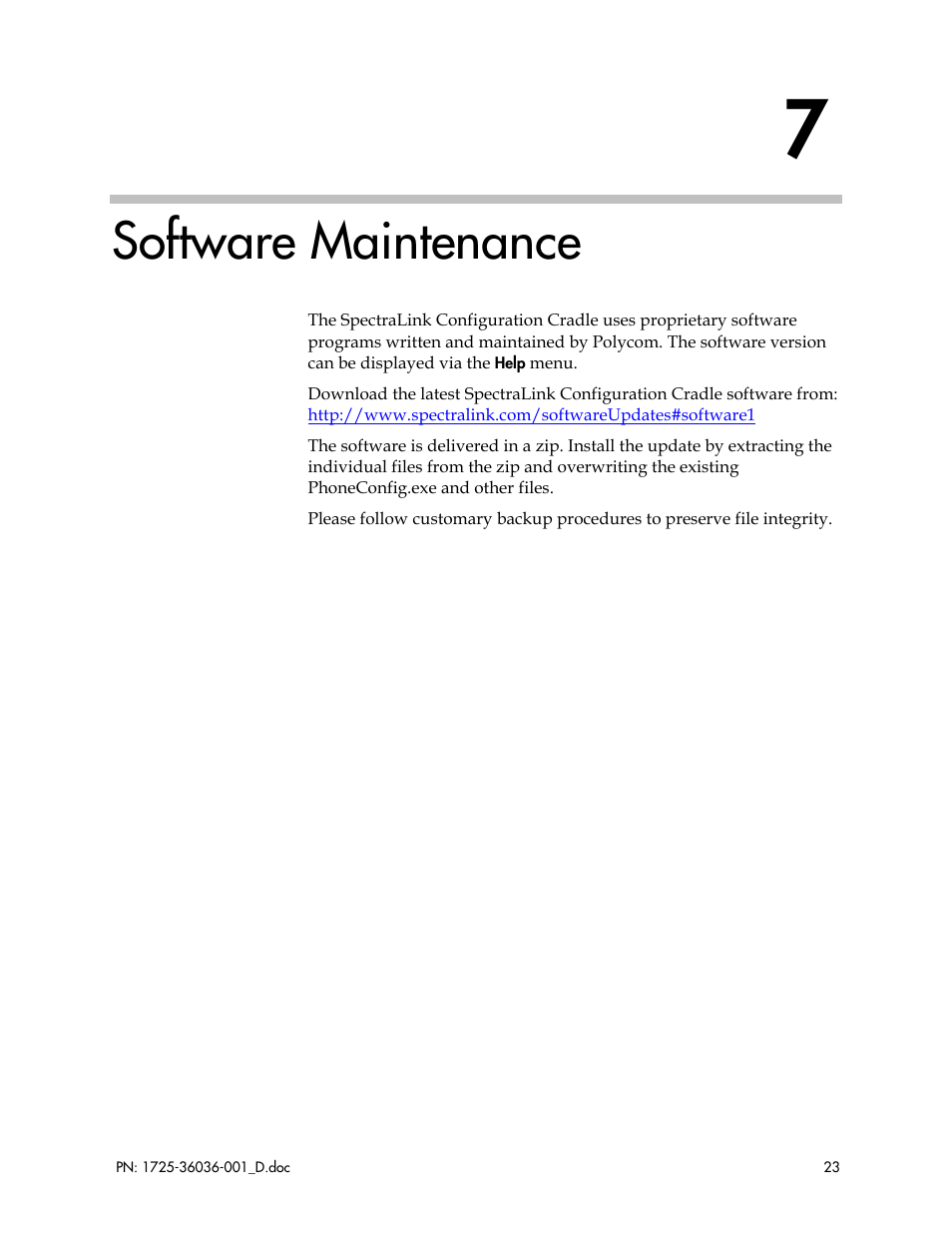 Software maintenance | Polycom E340 User Manual | Page 23 / 29