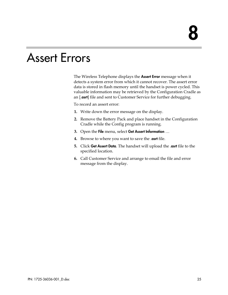 Assert errors | Polycom E340 User Manual | Page 25 / 29