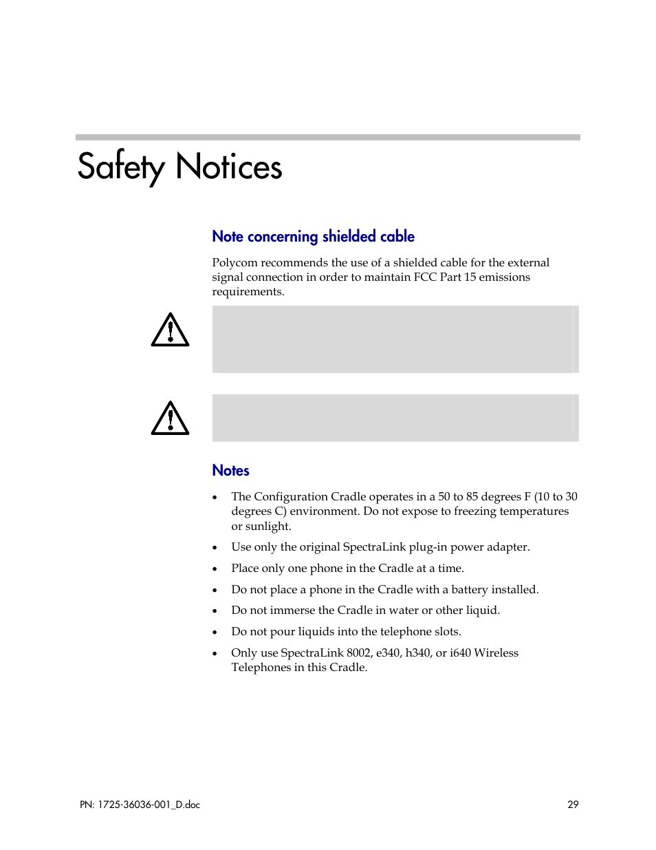 Safety notices | Polycom E340 User Manual | Page 29 / 29