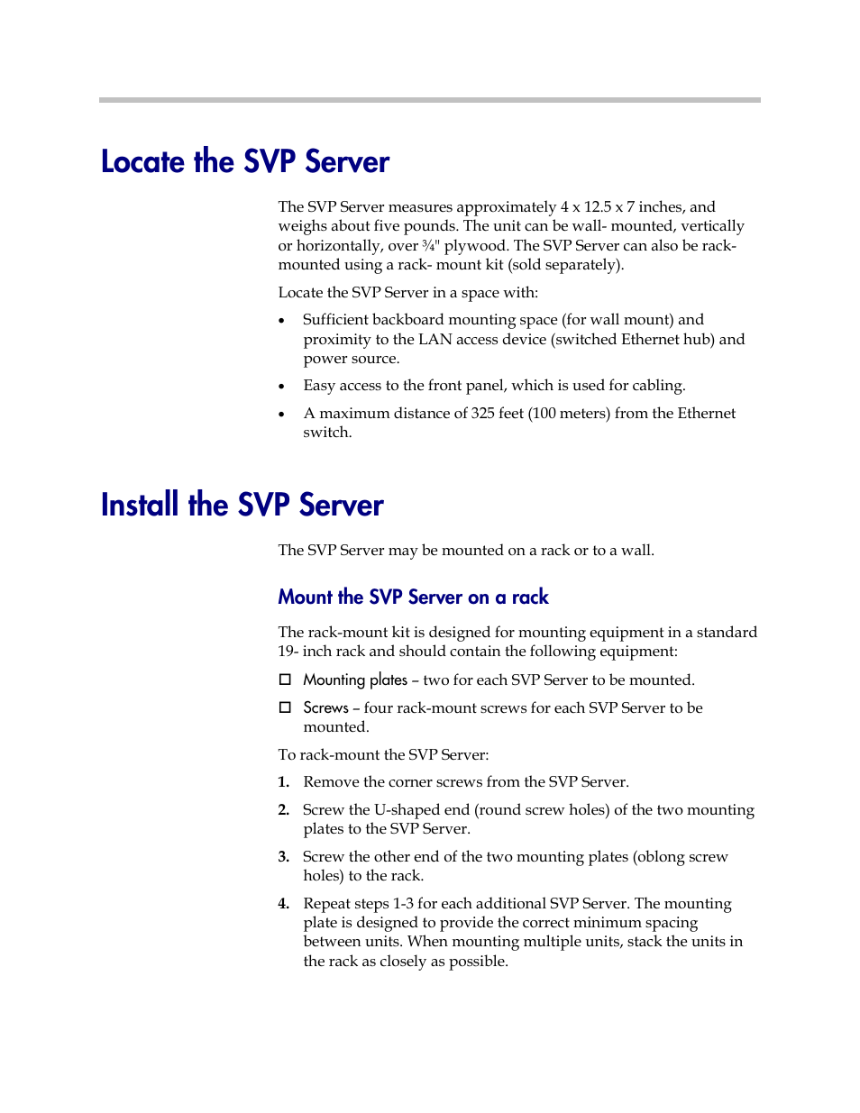 Locate the svp server, Install the svp server | Polycom SpectraLink 1725-36033-001 User Manual | Page 20 / 47