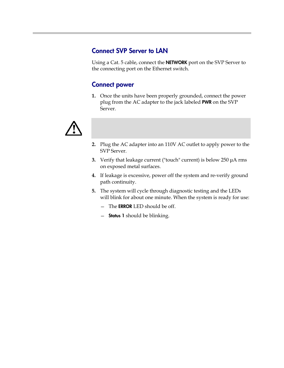 Connect svp server to lan, Connect power | Polycom SpectraLink 1725-36033-001 User Manual | Page 22 / 47