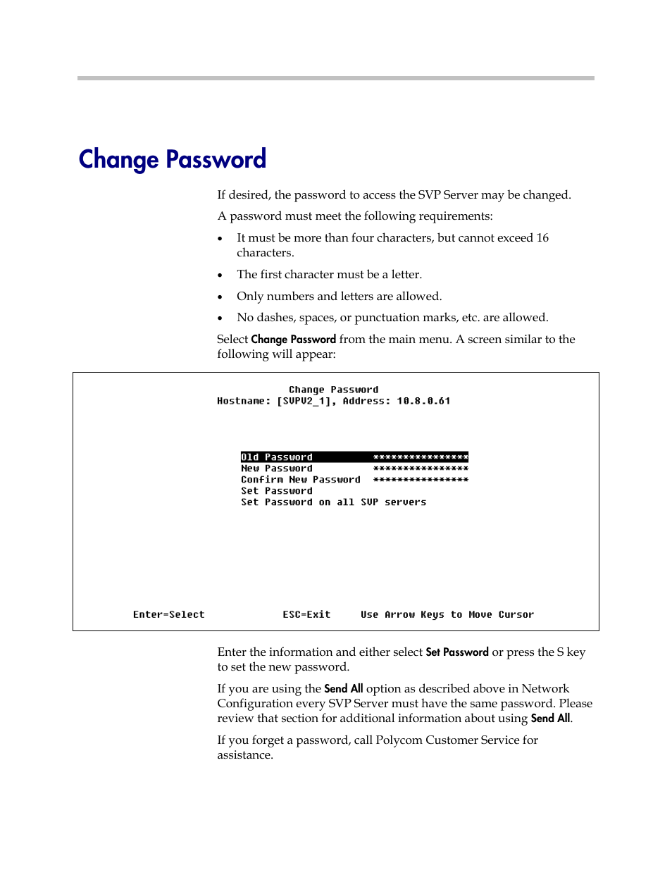 Change password | Polycom SpectraLink 1725-36033-001 User Manual | Page 35 / 47