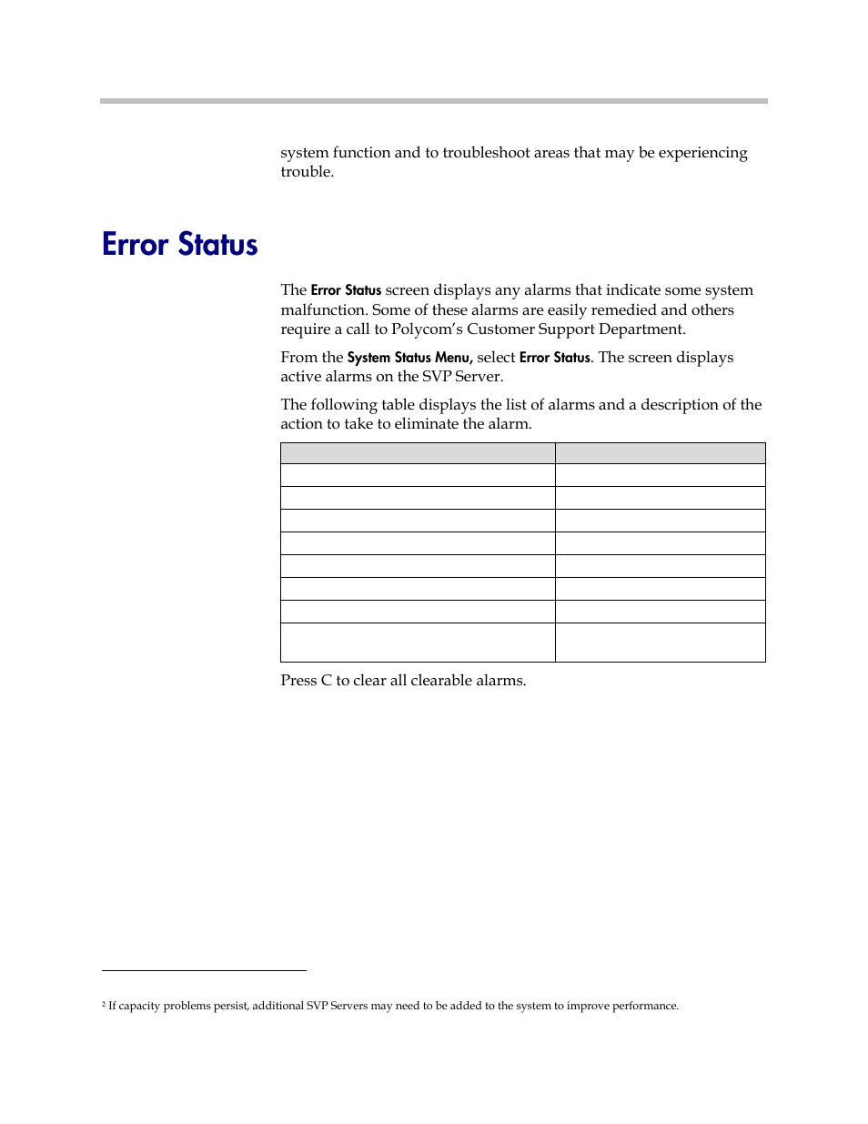 Error status | Polycom SpectraLink 1725-36033-001 User Manual | Page 42 / 47